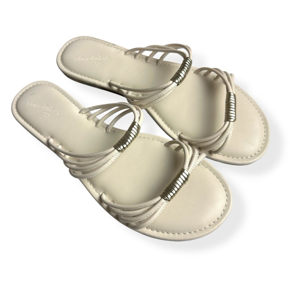 NEW Women's Aura Two Band Slide Sandals - Universal Thread™‎ Cream 7
